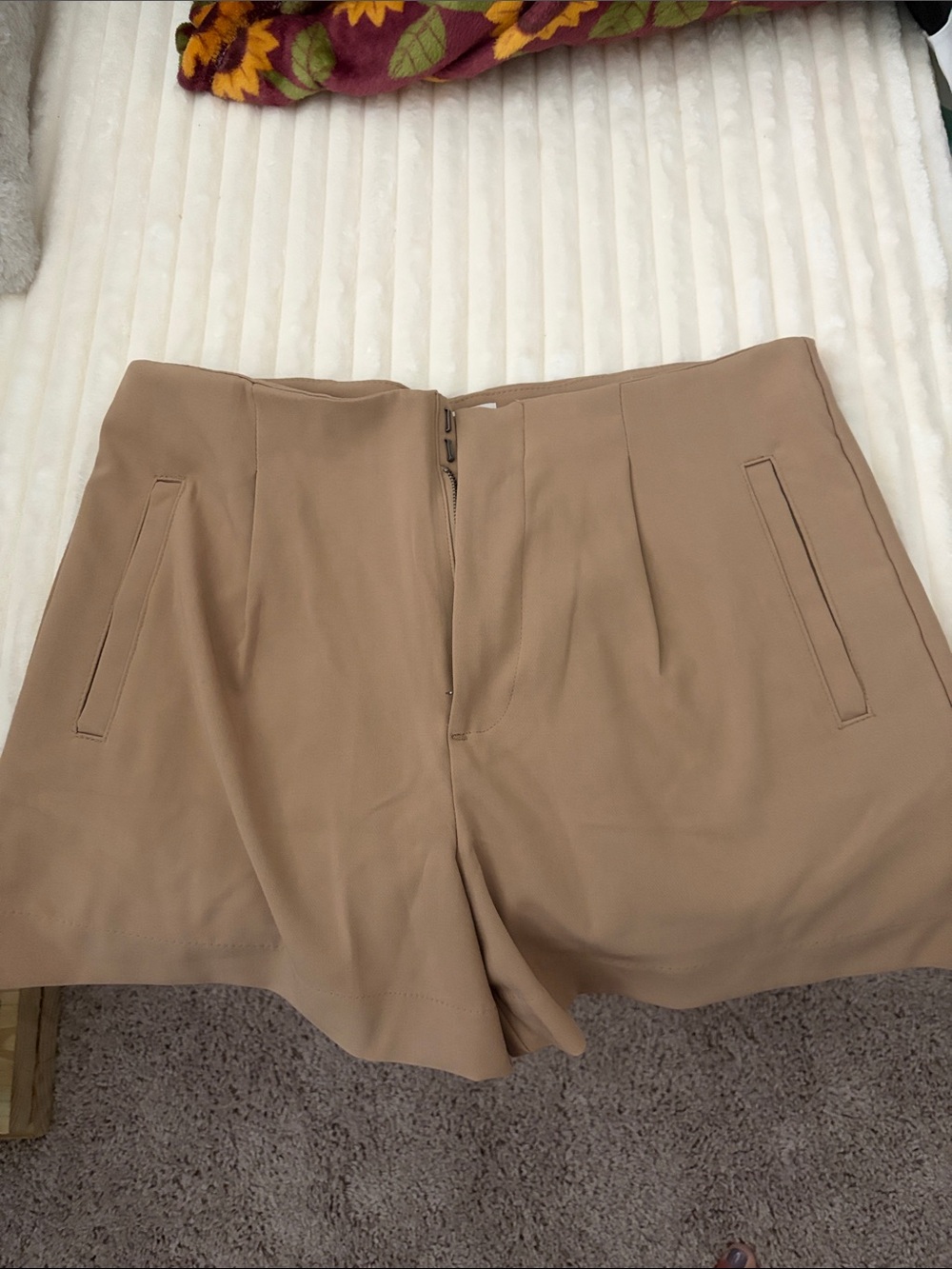 a new day Tailored High-Rise Shorts in Camel
